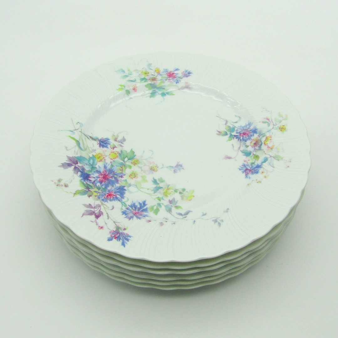 Limoges Bernardaud 6 assiettes plates en porcelaine modèle Poitou