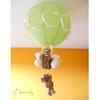 lampe montgolfière enfant bébé tigre thème jungle savane brousse vert anis et beige mixte décoration