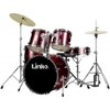 BATTERIE LINKO COMPLETE AVEC CYMBALE SIEGE ET ACCESSOIRES  'LIE DE VIN'