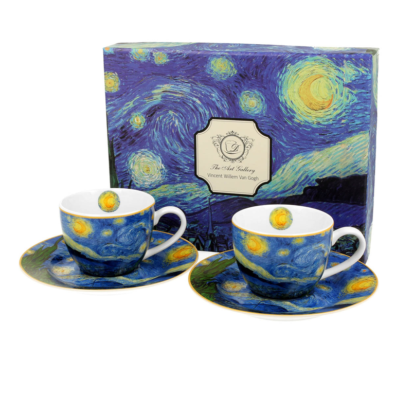 Set Tasses Espresso Porcelaine Vincent Van Gogh Nuit Toil E