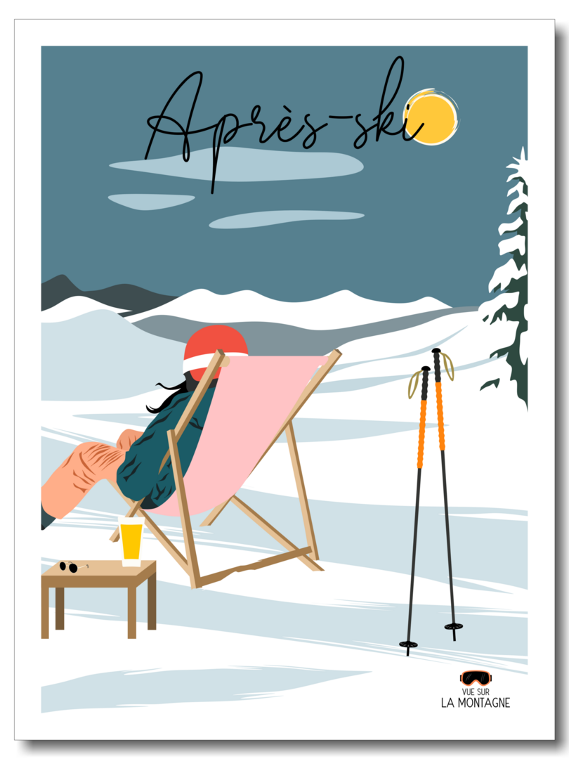 Affiche Après ski Affiches Vue sur la montagne vuesurleport