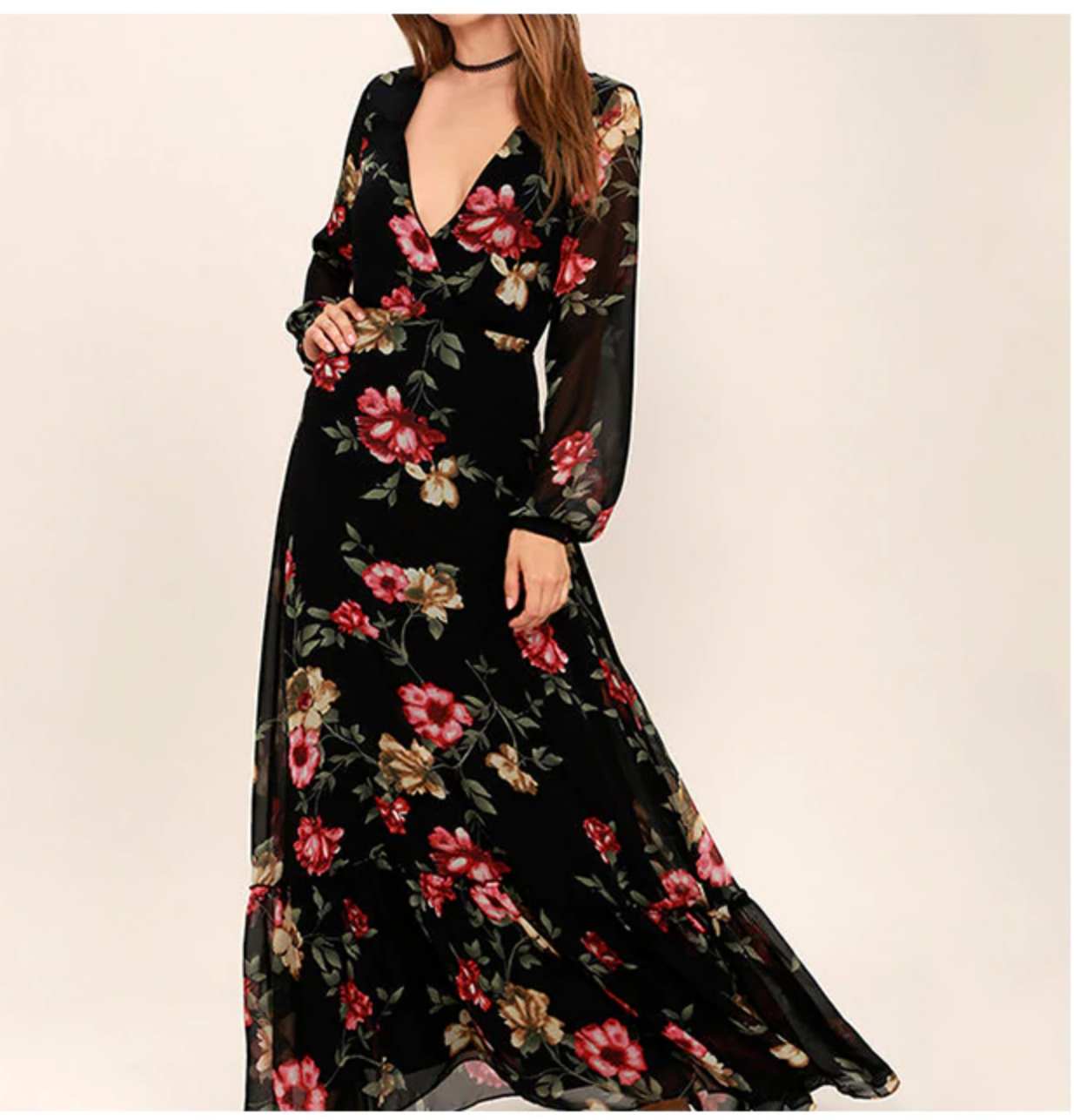 Robe longue imprimée fleurs boho bohème chic DRESSL1705 monyronyboho