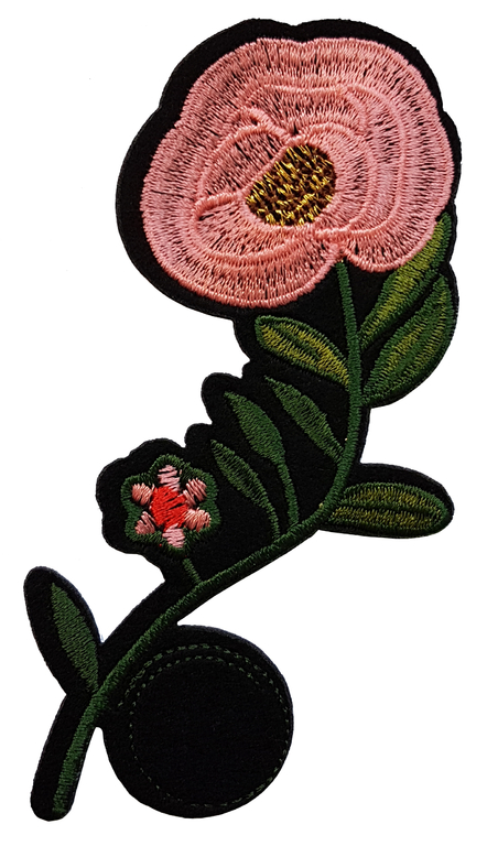 Patch Thermocollant Fleur Rose Feuilles Cameleon Shop Fr