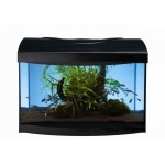 AQUAVIE - START UP 40B Noir aquarium 23L avec vitre avant bombé, tout équipé, 40 x 25 x 25 cm. Finition Haute gamme !