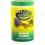OMEGA ONE - Veggie Flakes 148 gr. nourriture en flocons à base d'algues fraiches et spiruline pour poissons d'eau douce et marins