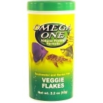 OMEGA ONE - Veggie Flakes 28 gr. nourriture en flocons à base d'algues fraiches et spiruline pour poissons d'eau douce et marins