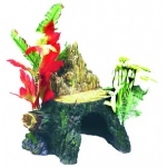GENESIS  -  CAVÉRNE TRONC D'ARBRE FENDUE FLEURIE - Dimensions 22,5 x 23,75 x 21,25 cm
