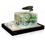WAVE - Zen Artist 50 Noir kit aquarium 15L avec plateau à décorer pour la reproduction d'un paysage aquatique et terrestre