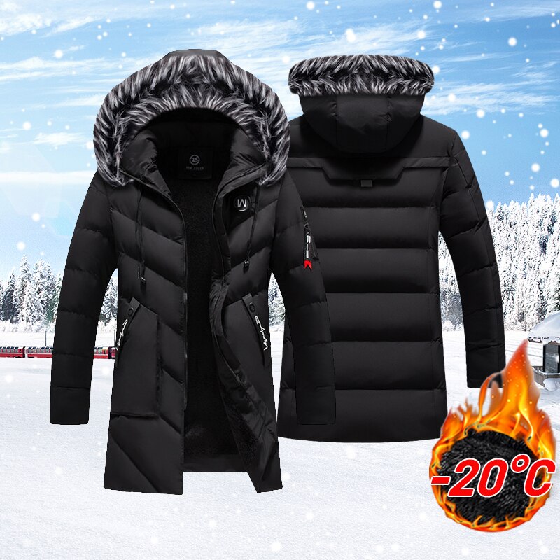 Hiver Hommes Vestes Chaud Pais Multi Poche Capuche Parkas Manteaux