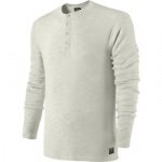 Tee Shirt NIKE Henley Cadet of Thermal oatmeal heather