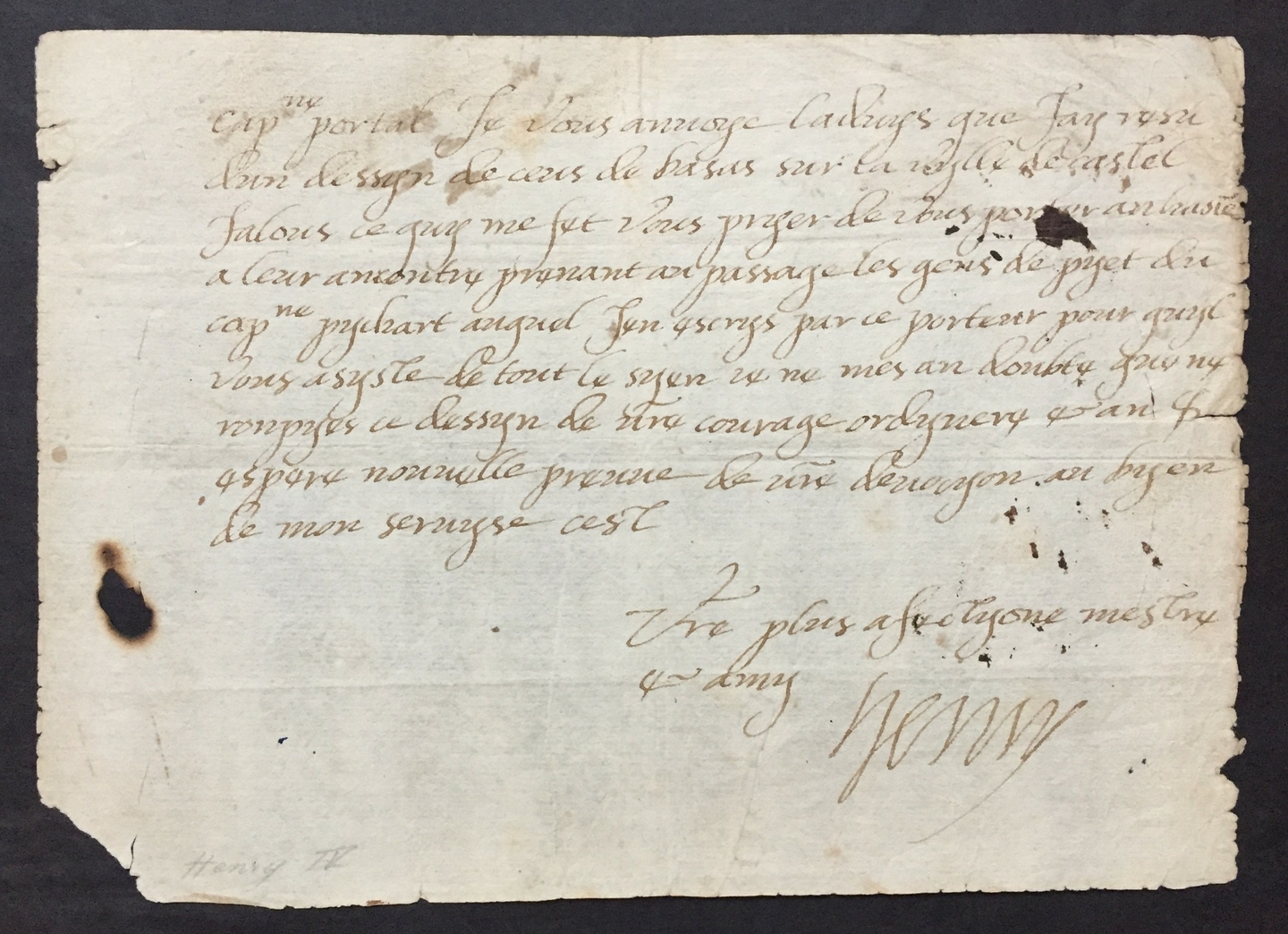 HENRI IV Lettre autographe signée Guerre en Guyenne contre les