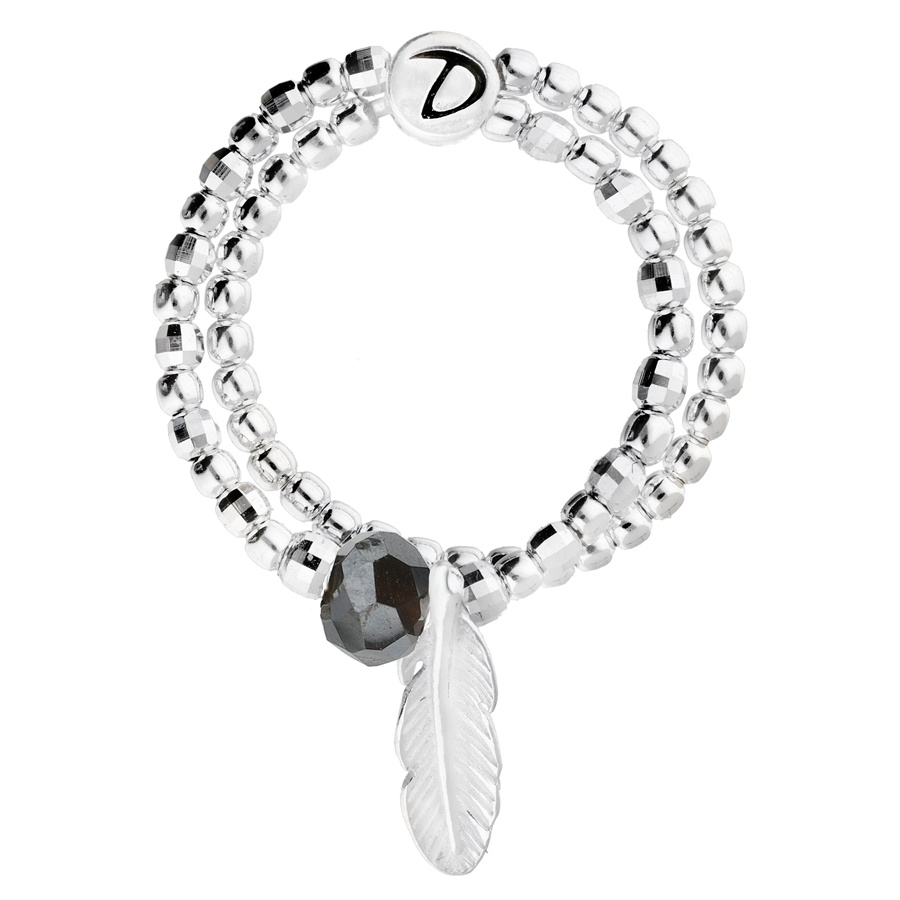 Bague Plume Double Elastique H Matite Et Silver Doriane Bijoux