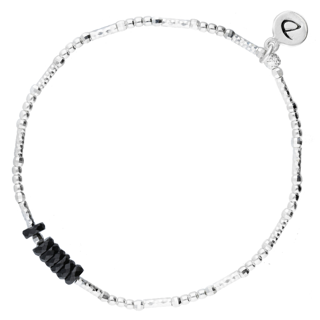 Bracelet Lastique Sept Rondelles Spinelle Bracelets Argent