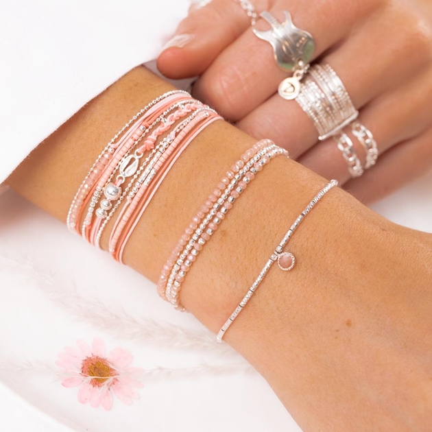 Bracelet Heaven Rose Clair Triple Tours Doriane Bijoux