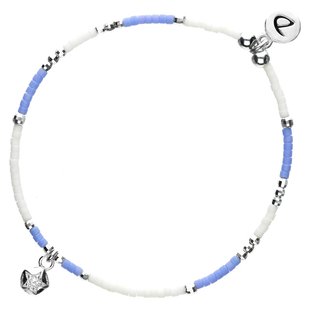 Bracelet élastique Oxyde Étoile Bleu Ivoire DORIANE BIJOUX