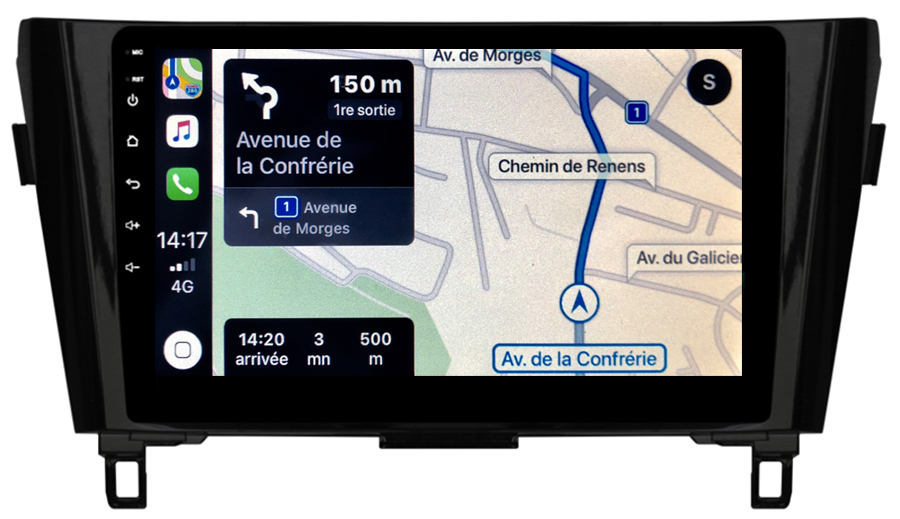 Autoradio Tactile Gps Android Et Carplay Nissan Qashqai X Trail