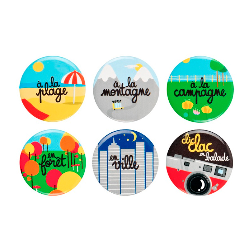  Lot de 6 magnets - En balade