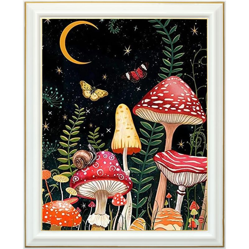 Broderie Diamant Champignons De Nuit Lartera