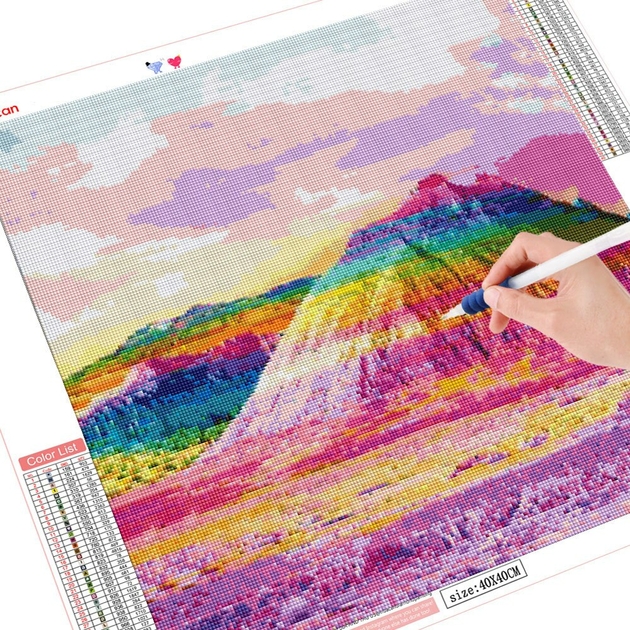 Broderie Diamant Volcan Multicolore 40 X 40 Cm Lartera