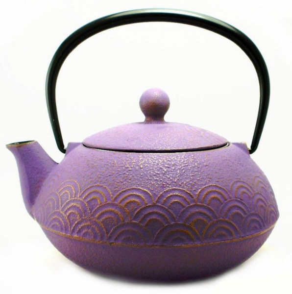 Théière en Fonte Japonaise IWACHU du Japon Wave Mauve Doré 0,55L