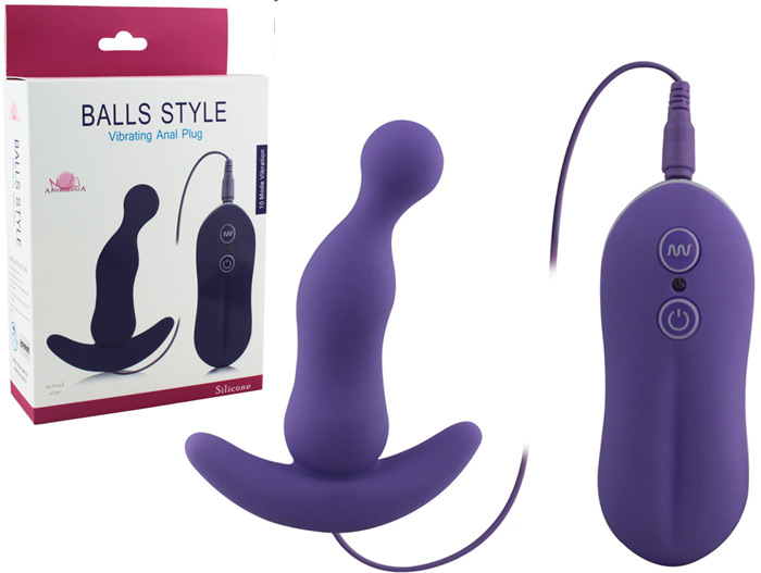 Vibromasseur Anal En Silicone Pourpre Balls Style Gode Anal My