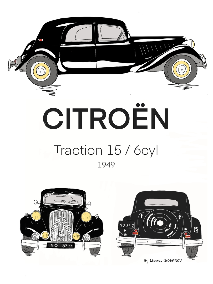 Poster Citroen Traction Dessins De Voitures Quimper Creations