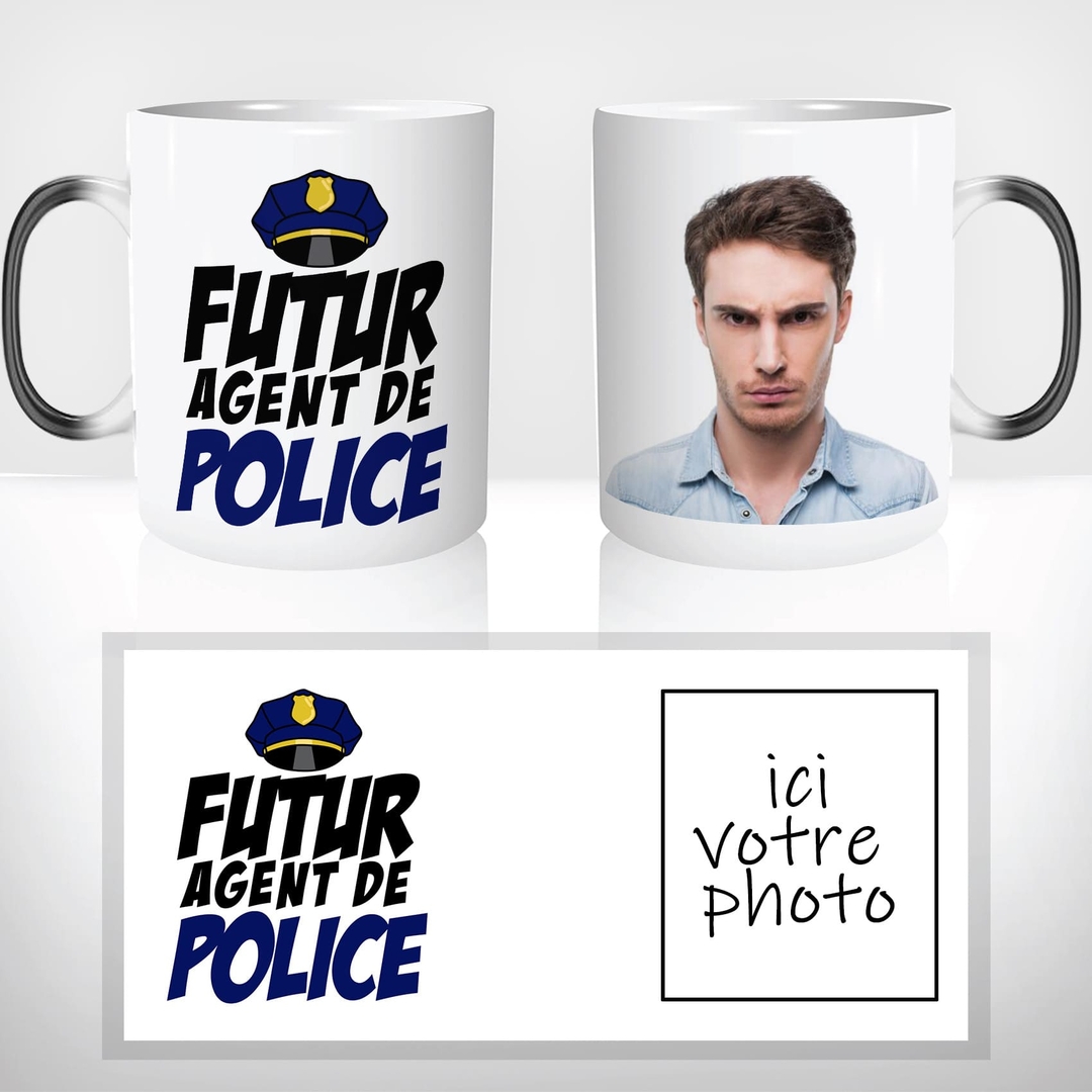 Mug Thermoréactif Futur Agent De Police Policier Mug Magique fr