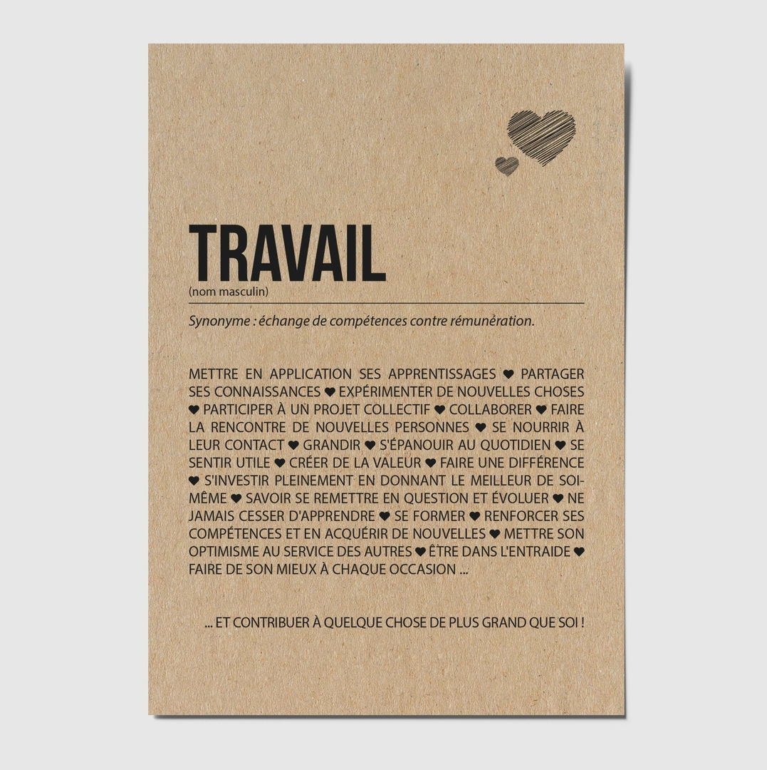 Carte D Finition Travail Personnalisable