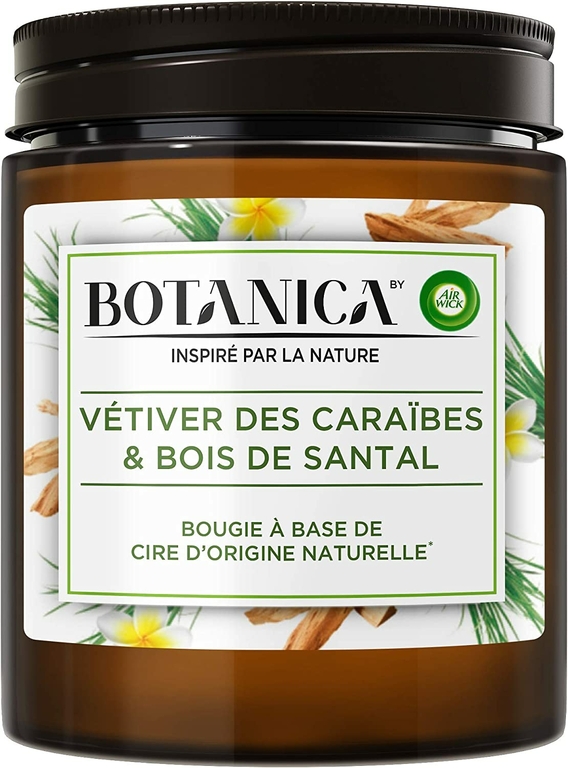 Airwick Botanica Bougie Parfumée Cire d Origine Naturelle Vétiver des