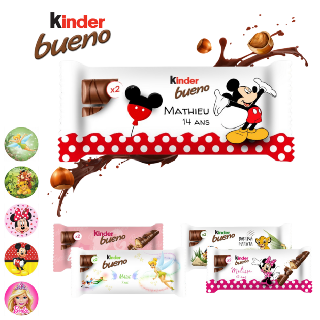 Kinder bueno personnalisé Personnages L Atelier Créations