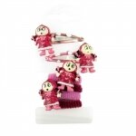 Barrettes clic clac et élastiques chaperon rouge