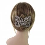Peigne Brésilien perles à facettes argentées