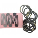 Barrettes clic clac et élastiques cheveux 3 Gris