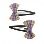 Barrettes clic clac noeud mauve