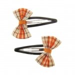 Barrettes clic clac noeud orange