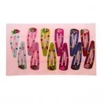 Barrettes cheveux clic clac fraises multicolores