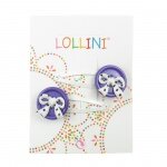 Barrettes clic clac enfant boutons mauves