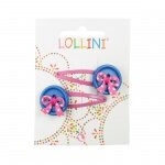 Barrettes clic clac enfant boutons bleus