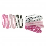 Barrettes et élastiques cœurs roses, fuchsia et blancs