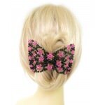 Peigne Brésilien perles à facettes fuchsia