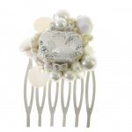 Peigne Mariage dentelle perles et strass