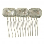 Peigne strass et dentelle