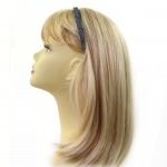 Serre-tête cheveux tissu chevron  gris clair
