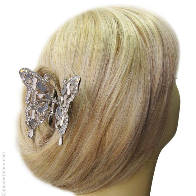 Pince Cheveux Accessoire Cheveux Papillon Blanc