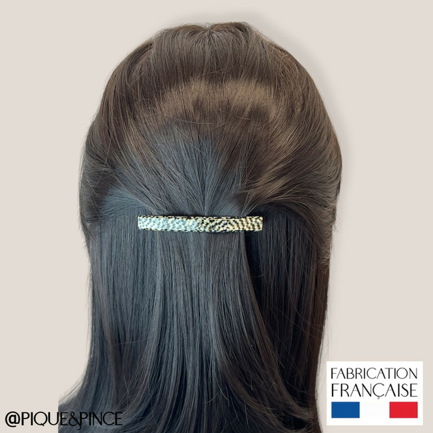 Barrette fine FAIT MAIN couleur Opéra 7 cm Fabrication française