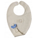 Bavoir avec attache sucette en 100%  Coton Bio