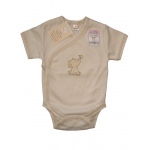 Body manches courtes 100% en coton bio Ivoire