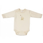 Body manches longues 100% en coton bio Ivoire