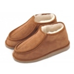 Bottines en peau de mouton avec ouverture large en velcro