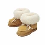 Bottines Bébé en peau d'agneau Beige Naturel